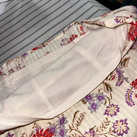 Sadie & Sage Floral Halter Sundress in Cream with Red & Purple Flowers - Picture 4 of 5